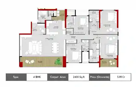 4 BHK Floor plan